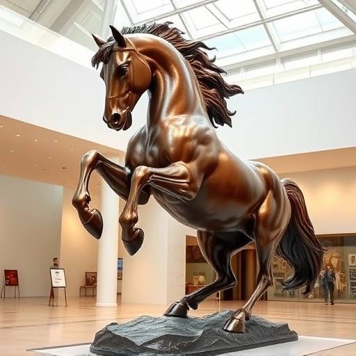 A striking bronze sculpture of a horse, embodying strength, grace, and movement.