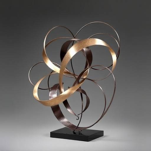 Abstract metal sculpture by Lucia Martini, a modern Italian artist using innovative techniques.