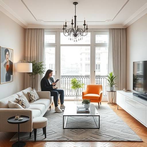 An interior design consultation in a modern Florentine apartment