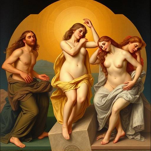 The Birth of Venus by Botticelli, an iconic Renaissance painting with delicate figures.