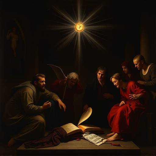 The Calling of St Matthew by Caravaggio, highlighting Baroque drama and chiaroscuro.